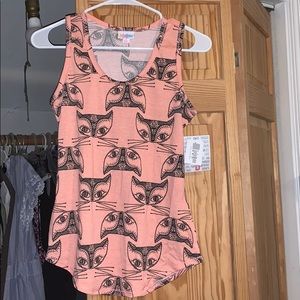 Lularoe small tank top with cat pattern